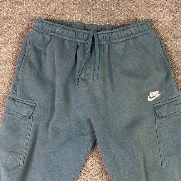 Nike Sportswear Club Fleece Cargo Pants Men's Large Teal Sweatpants Gym Joggers - Picture 2 of 14